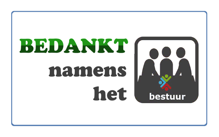 BEDANKT namens het bestuur